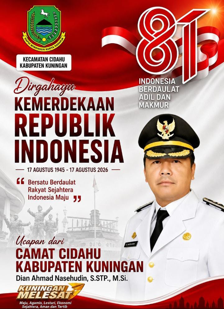 Peringati HUT ke-81 RI, Camat Cidahu Ajak Masyarakat Jaga Persatuan dan Isi Kemerdekaan Dengan Karya Nyata