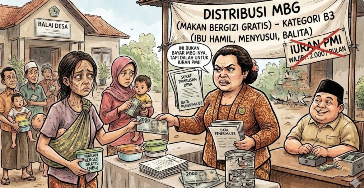 Dugaan Pengarahan Bayar Kupon PMI Kepada Penerima Manfaat MBG Di Kecamatan Cidahu Kabupaten Kuningan Jawa Barat 