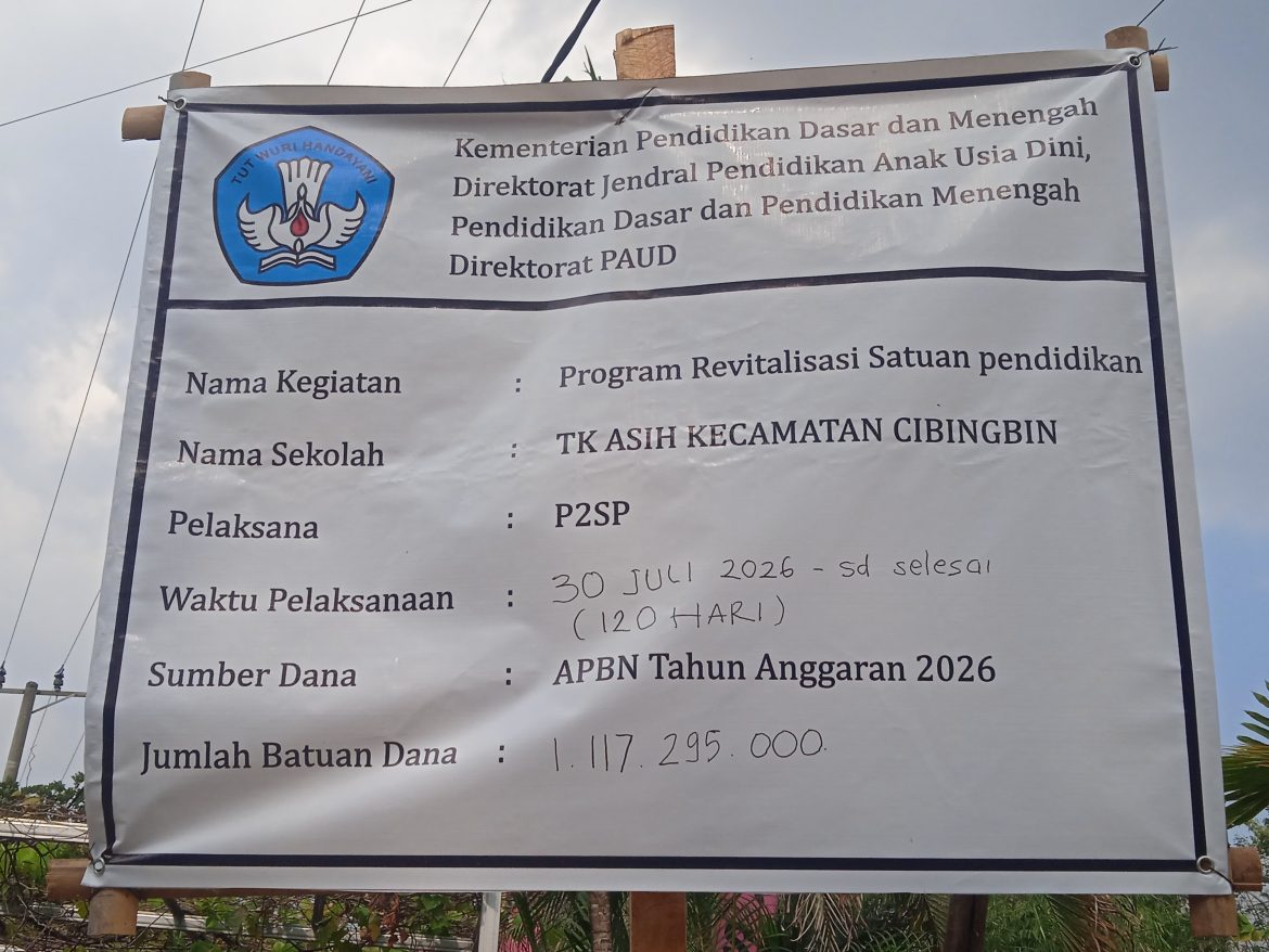 APD Jadi Pajangan Di Pojok Area Sekolah! Proyek revitalisasi TK ASIH di Kecamatan Cibingbin, Kabupaten Kuningan, Jawa Barat